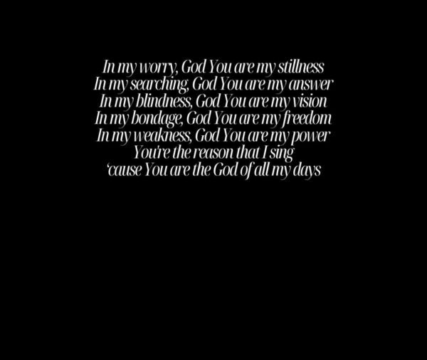 God of All My Days - Worship Lyrics T-Shirt