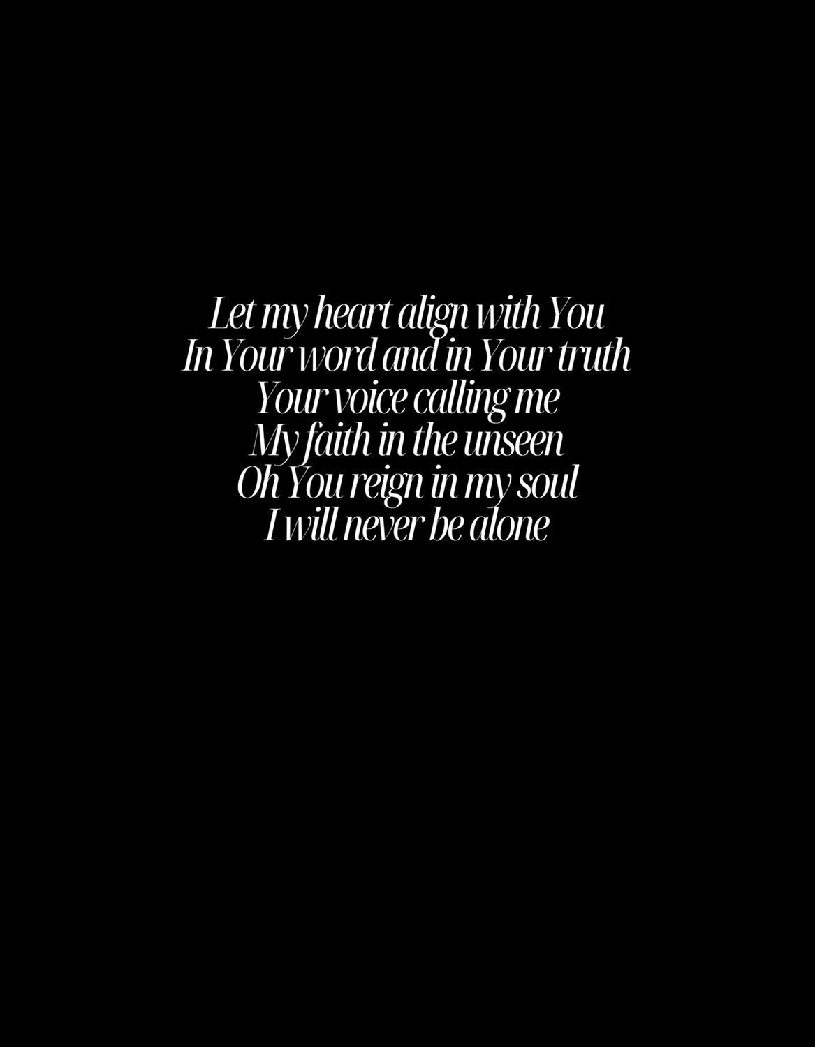 Never Alone - Worship Lyrics T-Shirt